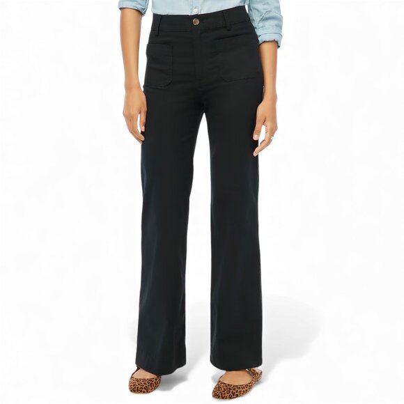 J. Crew Factory Pants - J. Crew Lizzie high-rise patch-pocket wide-leg pant Size 34 (Size 18)